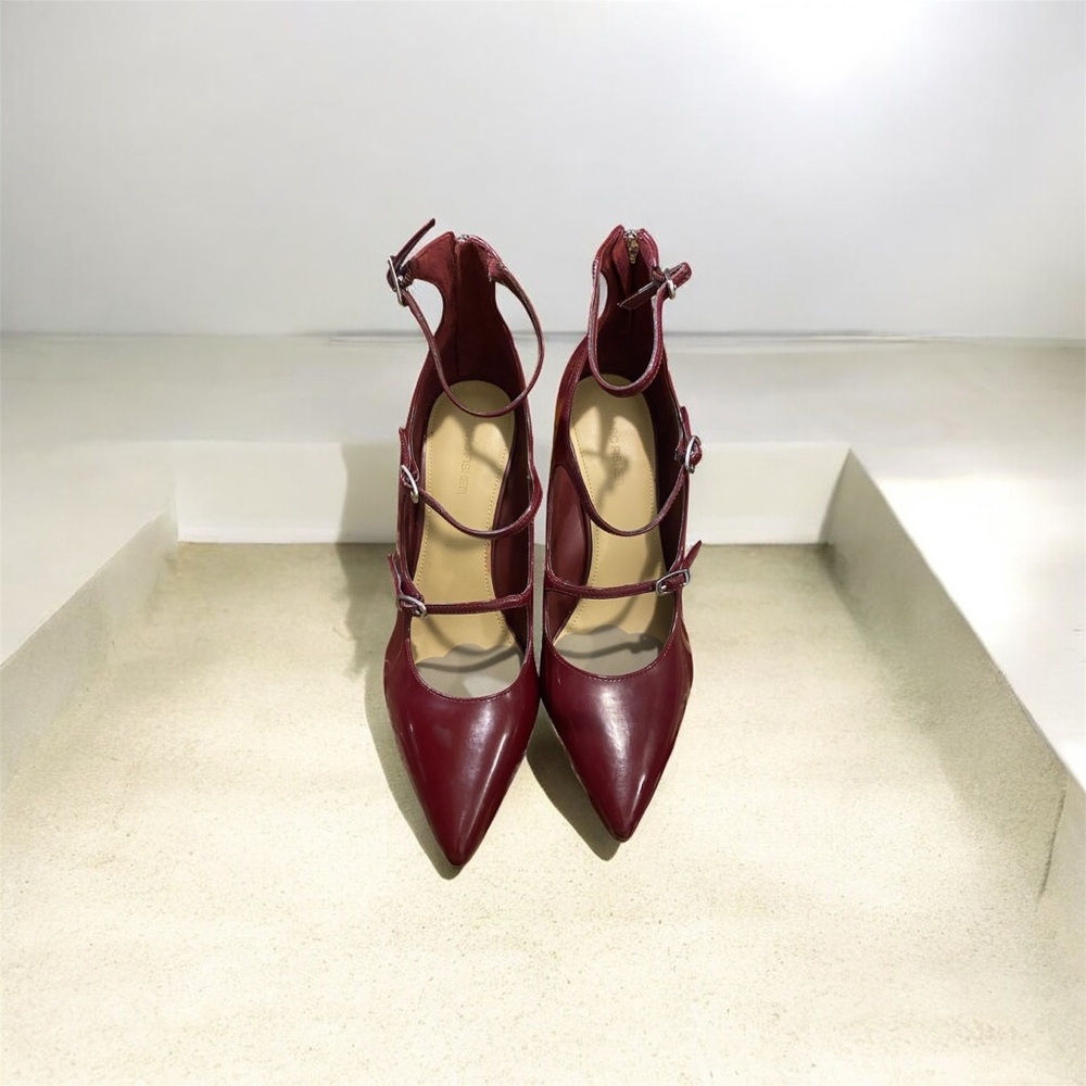 Marc Fisher Deep Red Strappy Heels